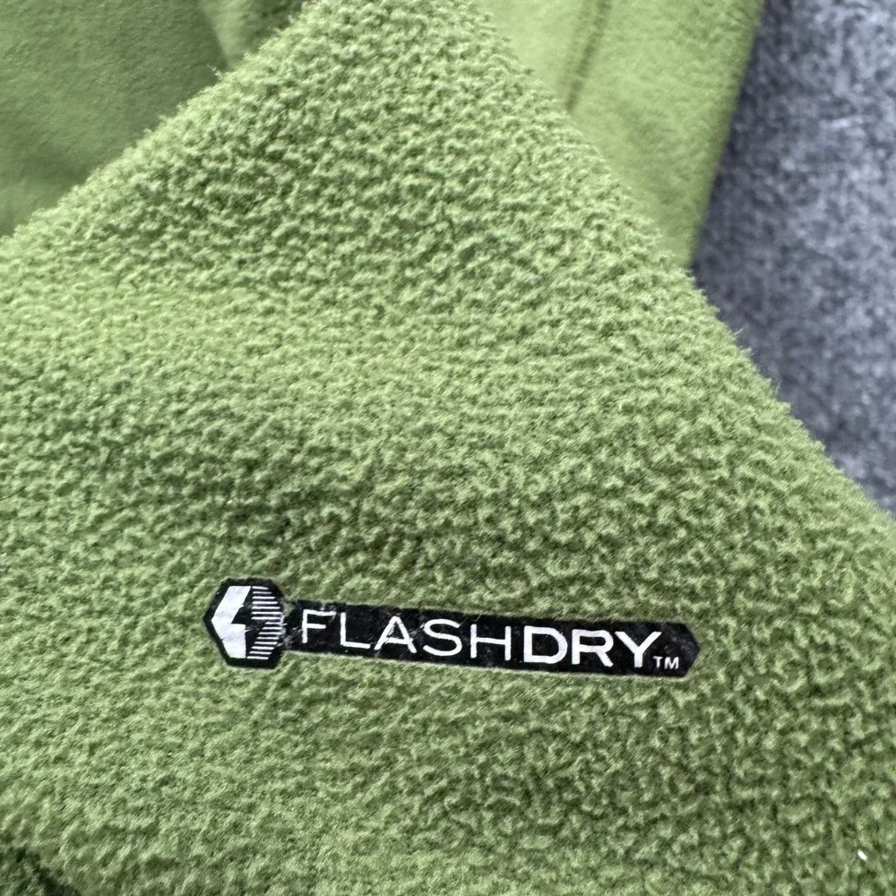 The North Face FlashDry Full Zip Jacket Mens XL‎ Green Brown Outdoor Fleece